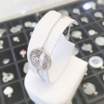 Stříbrný náramek STROM ŽIVOTA se zirkony 17-20cm